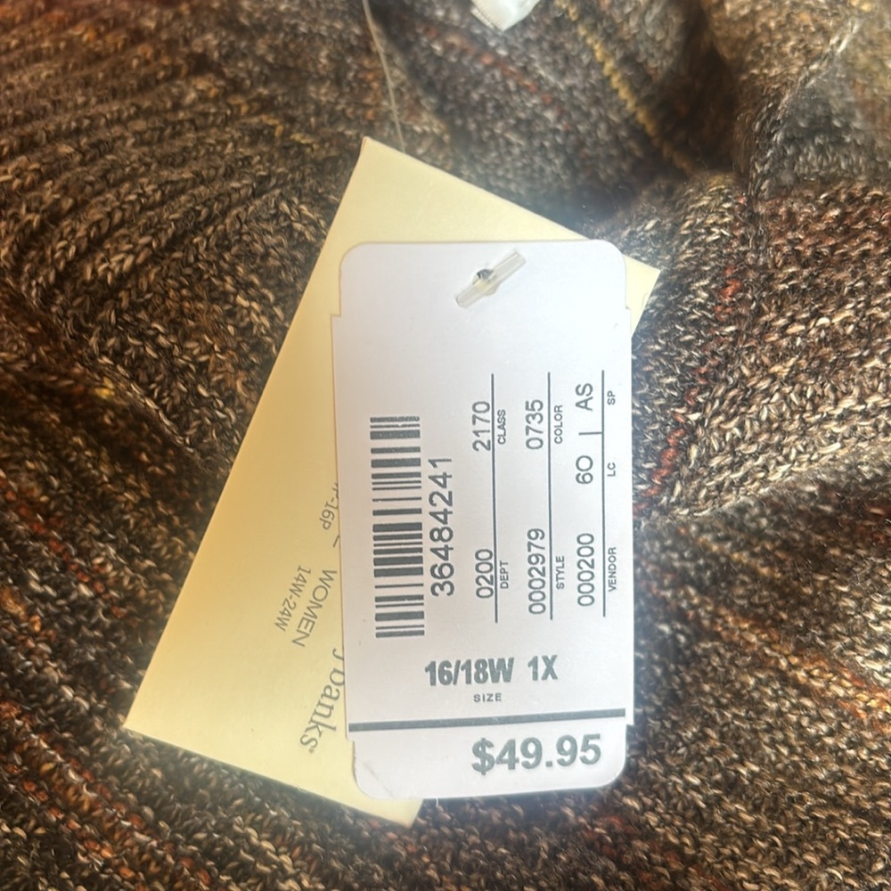 CJ Banks Neutral Multicolor Cowl Neck Sweater size 1x - Picture 11 of 11